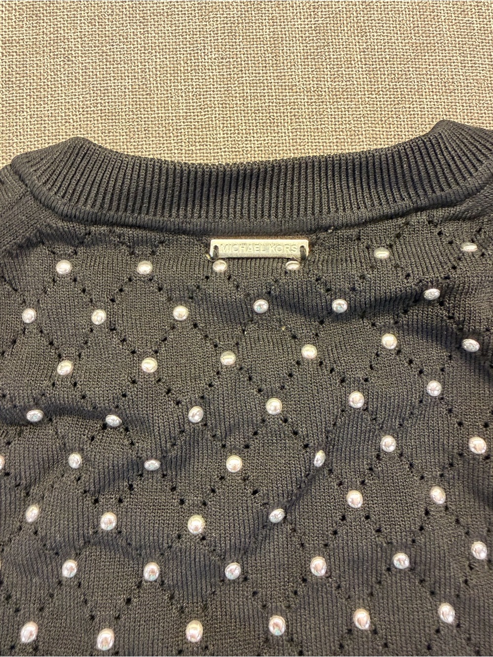 Michael Kors Black Crewneck Sweater with metal Stud Detail Small - Picture 7 of 7